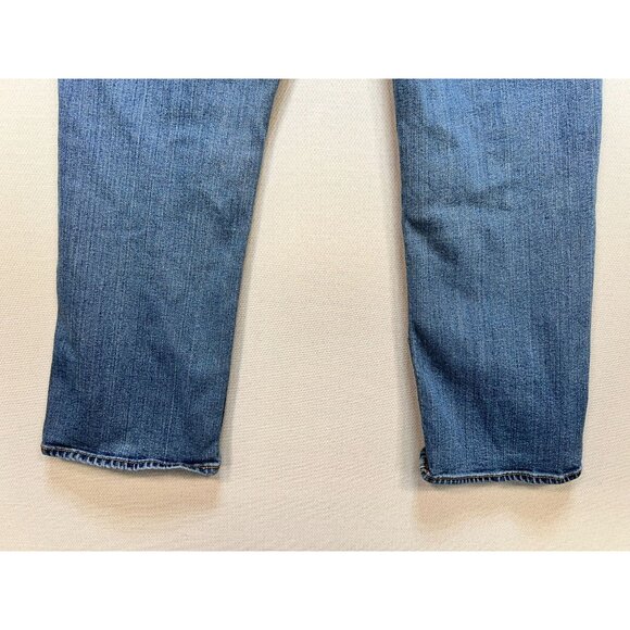 American Eagle Outfitters Straight Leg Jeans Womens 14 Blue Denim Distressed - Picture 11 of 12
